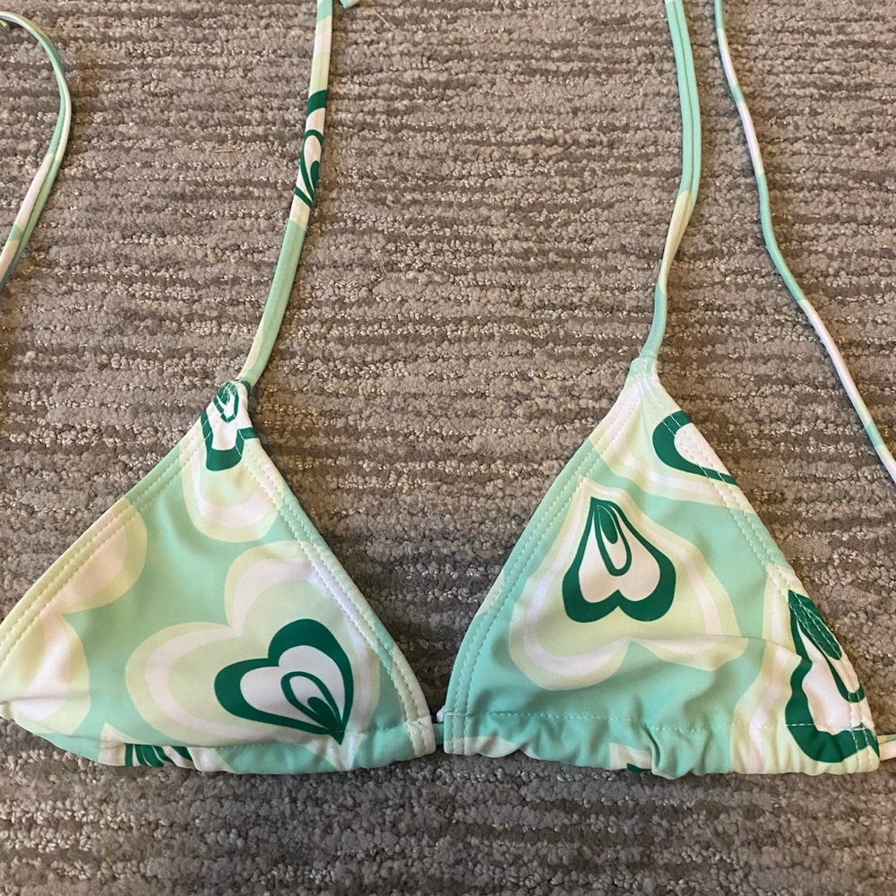 Green Heart Bikini Top